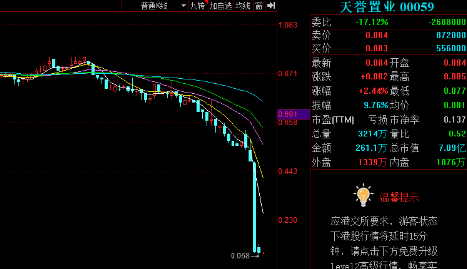 天誉置业股价闪崩80%之谜