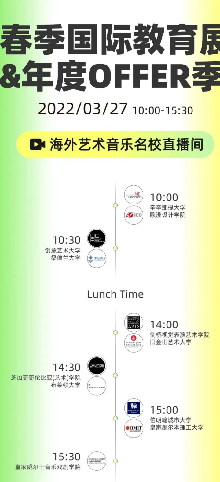 美行2022春季线上国际教育展来袭，涵盖100所世界名校、50+大师课、年度offer季…(图3)